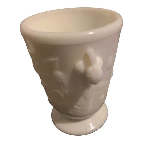 Antique EAPG Hobbs Brockunier MILK GLASS Spooner BLACKBERRY PATTERN 1870 AQ UC. - Picture 5 of 16